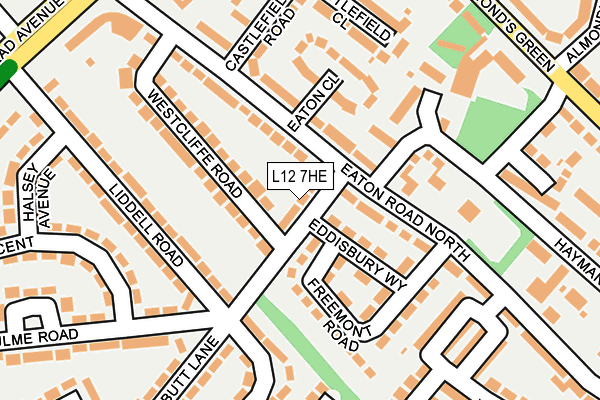 L12 7HE map - OS OpenMap – Local (Ordnance Survey)