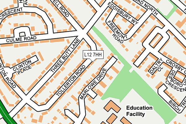 L12 7HH map - OS OpenMap – Local (Ordnance Survey)
