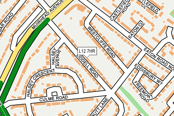 L12 7HR map - OS OpenMap – Local (Ordnance Survey)