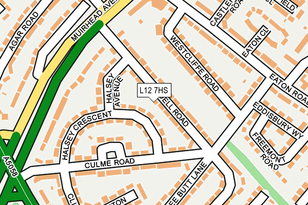 L12 7HS map - OS OpenMap – Local (Ordnance Survey)