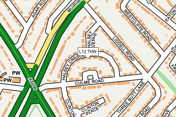 L12 7HW map - OS OpenMap – Local (Ordnance Survey)