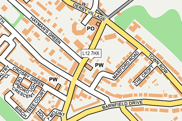 L12 7HX map - OS OpenMap – Local (Ordnance Survey)