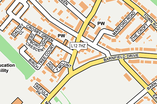 L12 7HZ map - OS OpenMap – Local (Ordnance Survey)