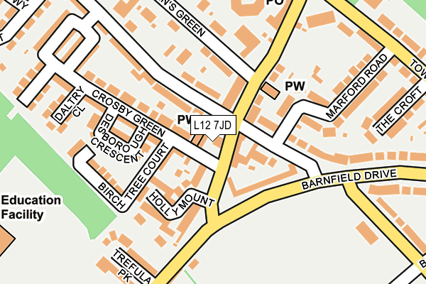L12 7JD map - OS OpenMap – Local (Ordnance Survey)