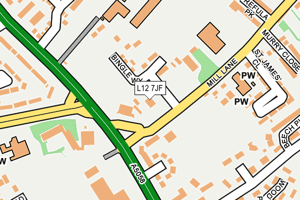 L12 7JF map - OS OpenMap – Local (Ordnance Survey)