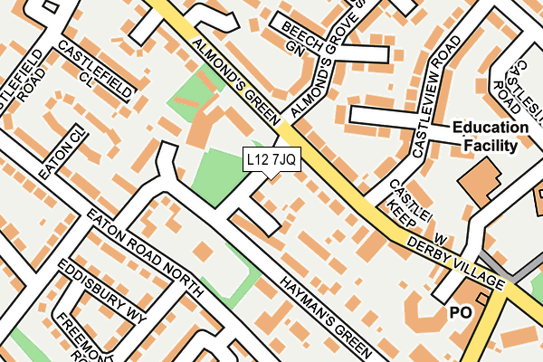 L12 7JQ map - OS OpenMap – Local (Ordnance Survey)