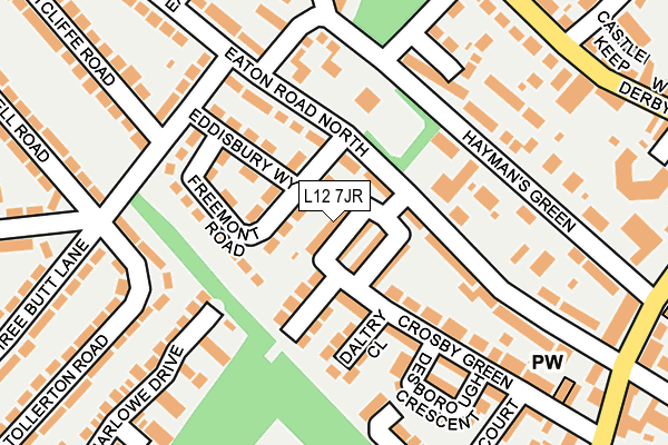 L12 7JR map - OS OpenMap – Local (Ordnance Survey)