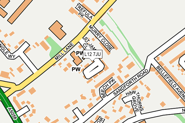 L12 7JU map - OS OpenMap – Local (Ordnance Survey)
