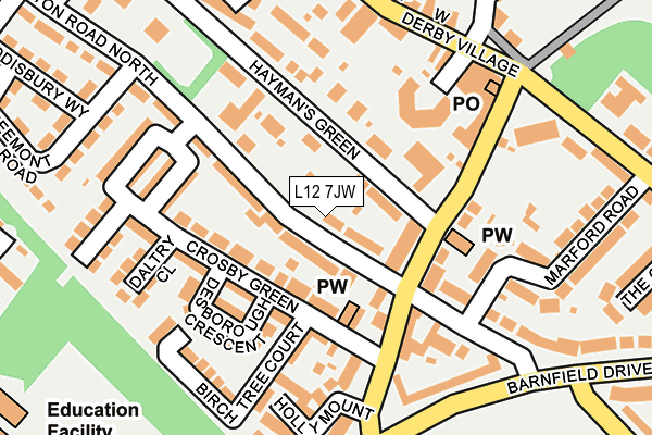 L12 7JW map - OS OpenMap – Local (Ordnance Survey)