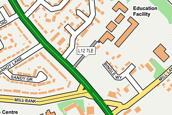 L12 7LE map - OS OpenMap – Local (Ordnance Survey)