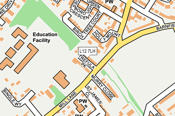 L12 7LH map - OS OpenMap – Local (Ordnance Survey)