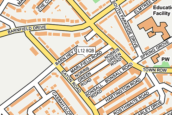 L12 8QB map - OS OpenMap – Local (Ordnance Survey)