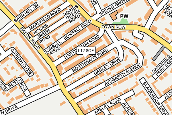 L12 8QF map - OS OpenMap – Local (Ordnance Survey)