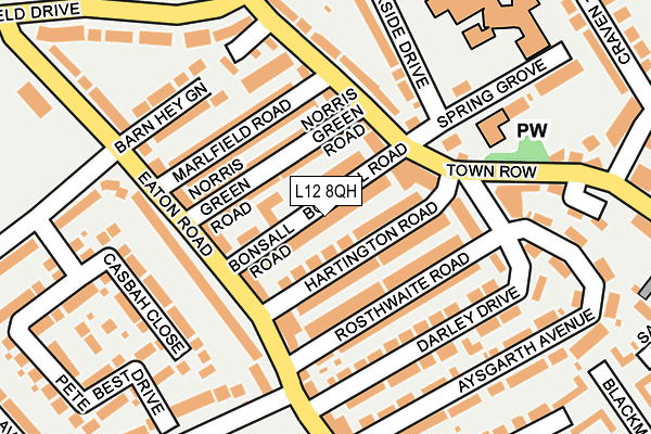L12 8QH map - OS OpenMap – Local (Ordnance Survey)