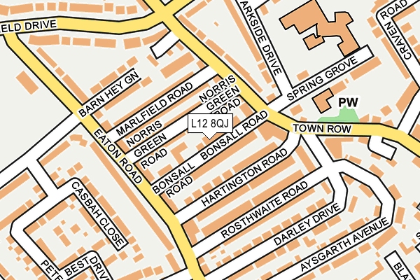 L12 8QJ map - OS OpenMap – Local (Ordnance Survey)