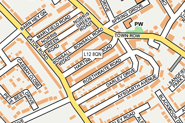 L12 8QN map - OS OpenMap – Local (Ordnance Survey)