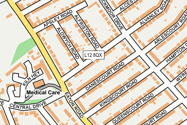 L12 8QX map - OS OpenMap – Local (Ordnance Survey)