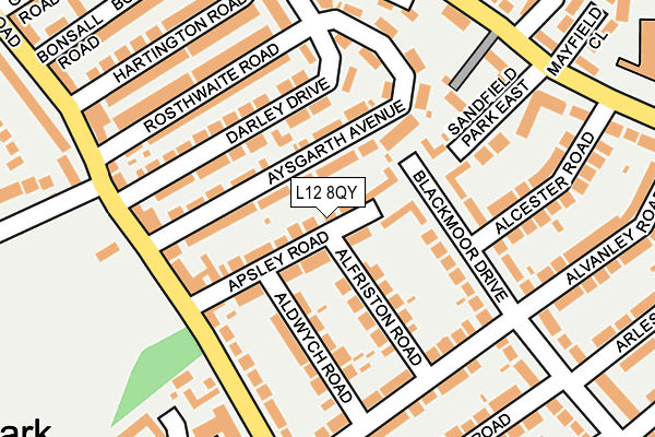 L12 8QY map - OS OpenMap – Local (Ordnance Survey)