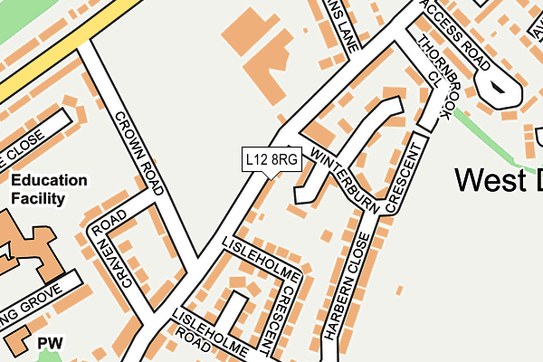 L12 8RG map - OS OpenMap – Local (Ordnance Survey)