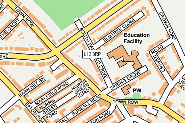 L12 8RP map - OS OpenMap – Local (Ordnance Survey)