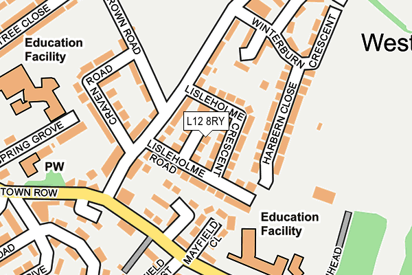 L12 8RY map - OS OpenMap – Local (Ordnance Survey)