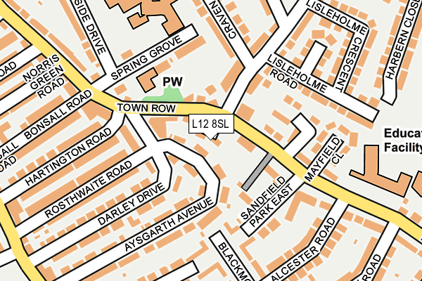L12 8SL map - OS OpenMap – Local (Ordnance Survey)