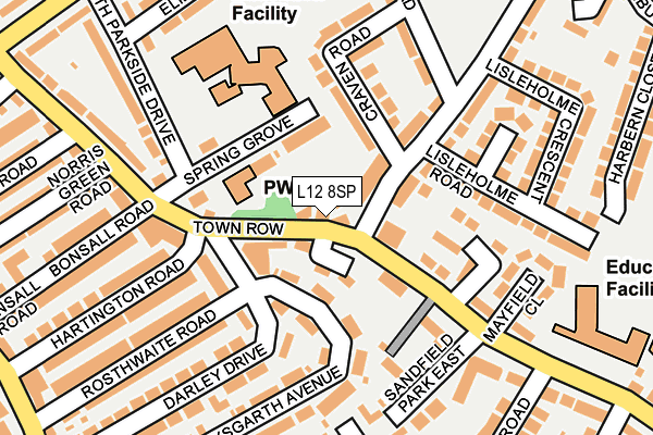 L12 8SP map - OS OpenMap – Local (Ordnance Survey)