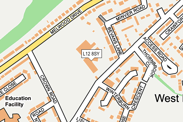 L12 8SY map - OS OpenMap – Local (Ordnance Survey)