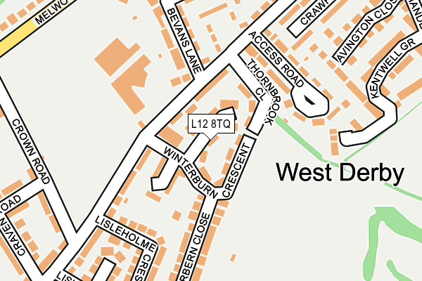 L12 8TQ map - OS OpenMap – Local (Ordnance Survey)