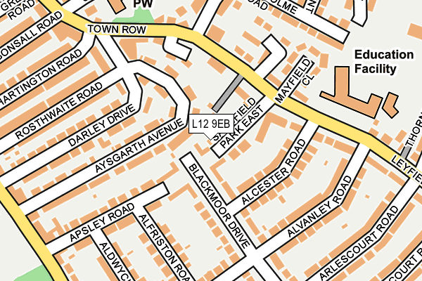 L12 9EB map - OS OpenMap – Local (Ordnance Survey)