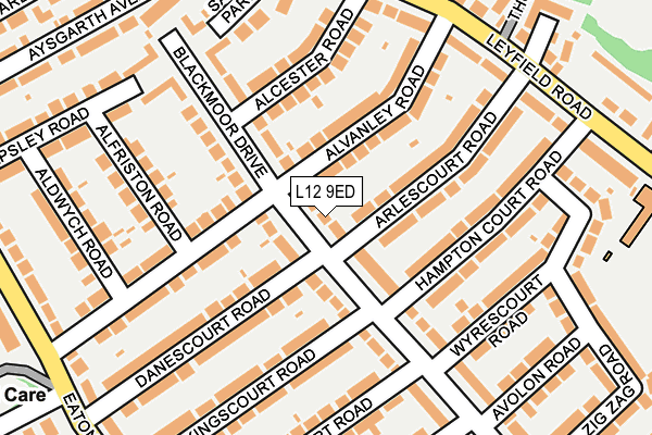 L12 9ED map - OS OpenMap – Local (Ordnance Survey)