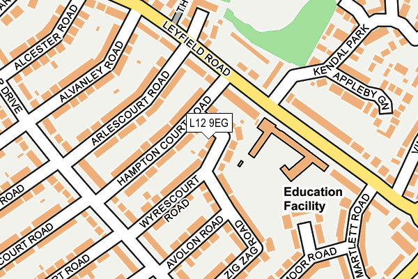 L12 9EG map - OS OpenMap – Local (Ordnance Survey)