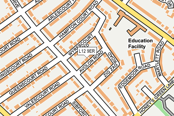 L12 9ER map - OS OpenMap – Local (Ordnance Survey)