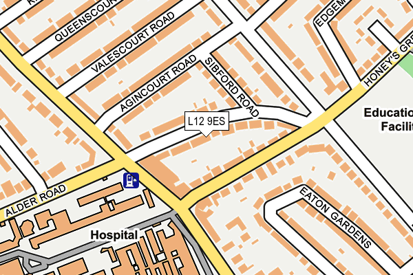 L12 9ES map - OS OpenMap – Local (Ordnance Survey)