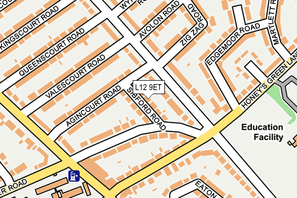 L12 9ET map - OS OpenMap – Local (Ordnance Survey)