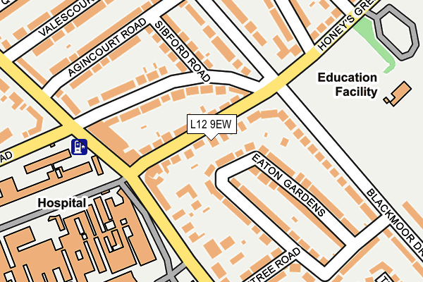 L12 9EW map - OS OpenMap – Local (Ordnance Survey)