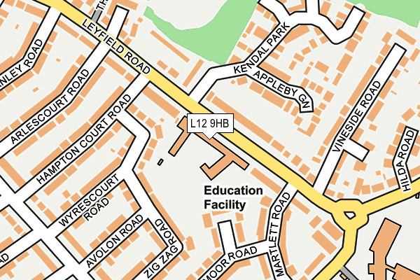 L12 9HB map - OS OpenMap – Local (Ordnance Survey)