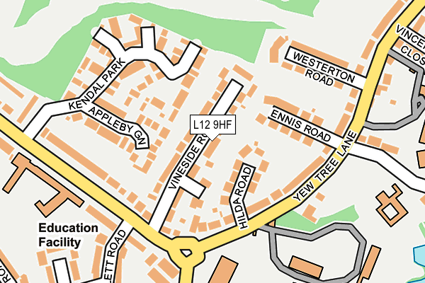 L12 9HF map - OS OpenMap – Local (Ordnance Survey)