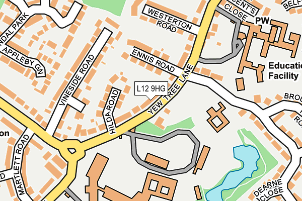 L12 9HG map - OS OpenMap – Local (Ordnance Survey)