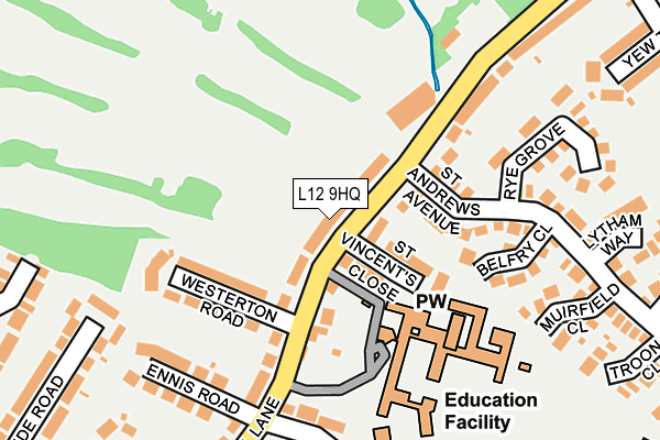 L12 9HQ map - OS OpenMap – Local (Ordnance Survey)