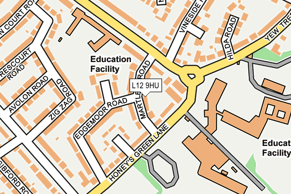 L12 9HU map - OS OpenMap – Local (Ordnance Survey)