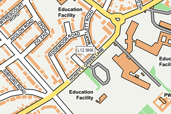 L12 9HX map - OS OpenMap – Local (Ordnance Survey)