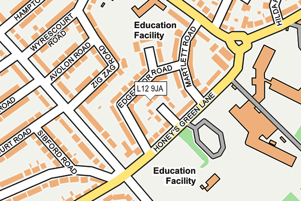 L12 9JA map - OS OpenMap – Local (Ordnance Survey)