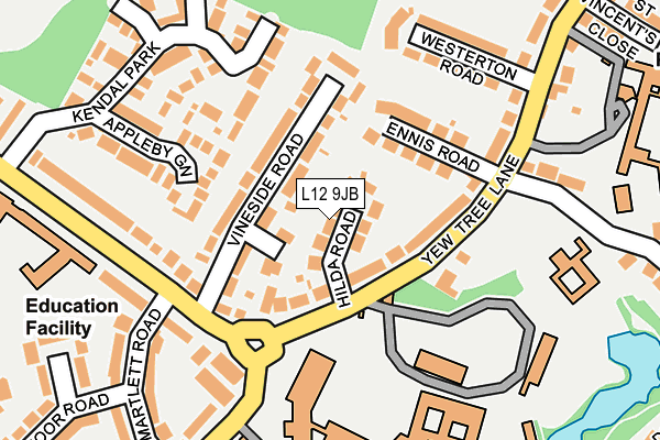 L12 9JB map - OS OpenMap – Local (Ordnance Survey)