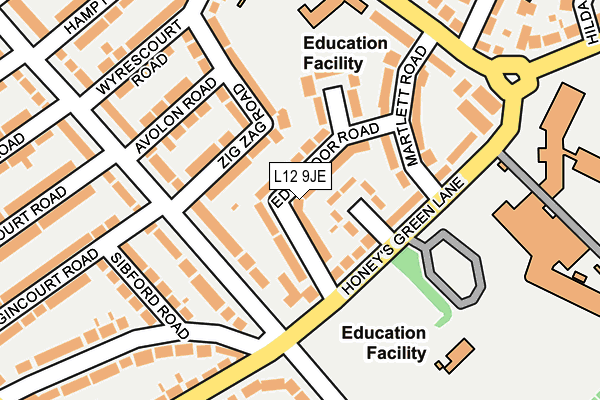 L12 9JE map - OS OpenMap – Local (Ordnance Survey)