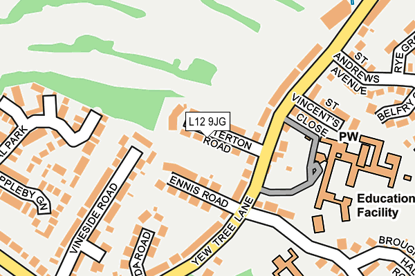 L12 9JG map - OS OpenMap – Local (Ordnance Survey)