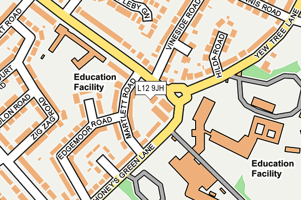 L12 9JH map - OS OpenMap – Local (Ordnance Survey)