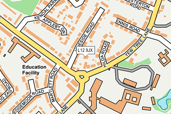 L12 9JX map - OS OpenMap – Local (Ordnance Survey)