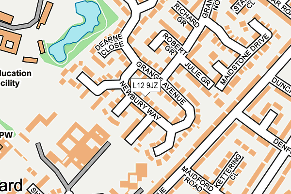 L12 9JZ map - OS OpenMap – Local (Ordnance Survey)