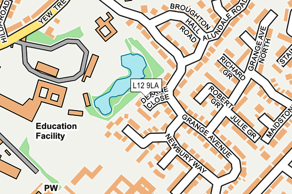L12 9LA map - OS OpenMap – Local (Ordnance Survey)